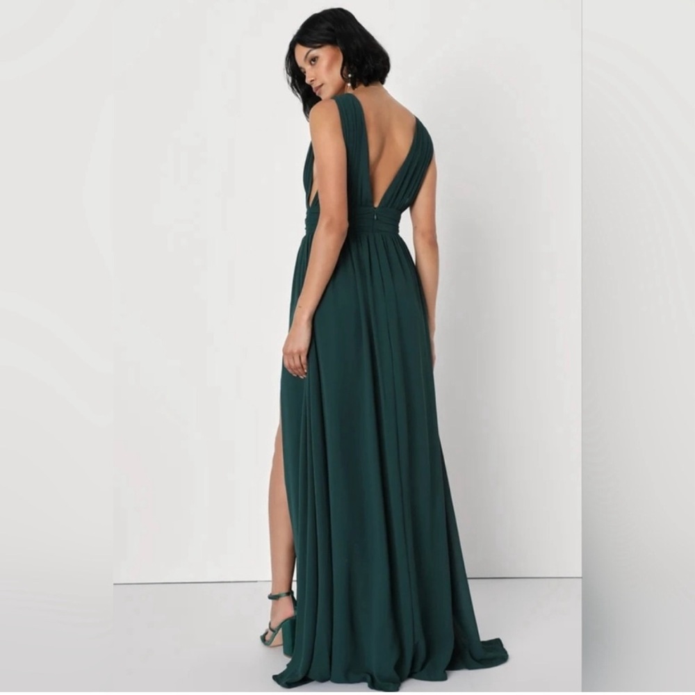 Heavenly Hues Forest Green Maxi Dress Lulu's NWT Small - Picture 3 of 6